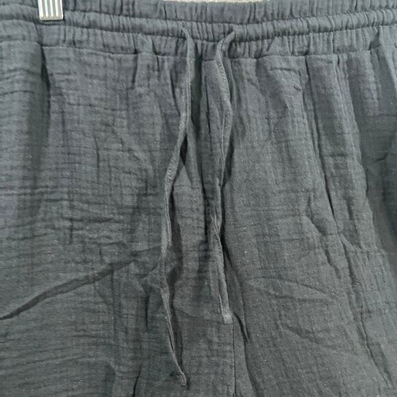 Candace Cameron Bure Petite Smocked Waist Gauze Pant Black, Petite 2X - Picture 9 of 11